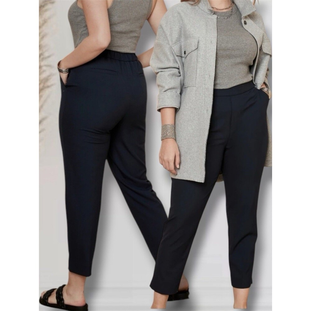 Banana Republic Hayden Women’s Sz 10 Black High Rise Pull-on Ankle Tapered Pants